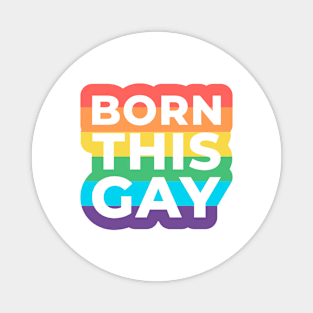 Pride LGBTQ Gay LGBT Ally Rainbow Flag Born This Gay Magnet